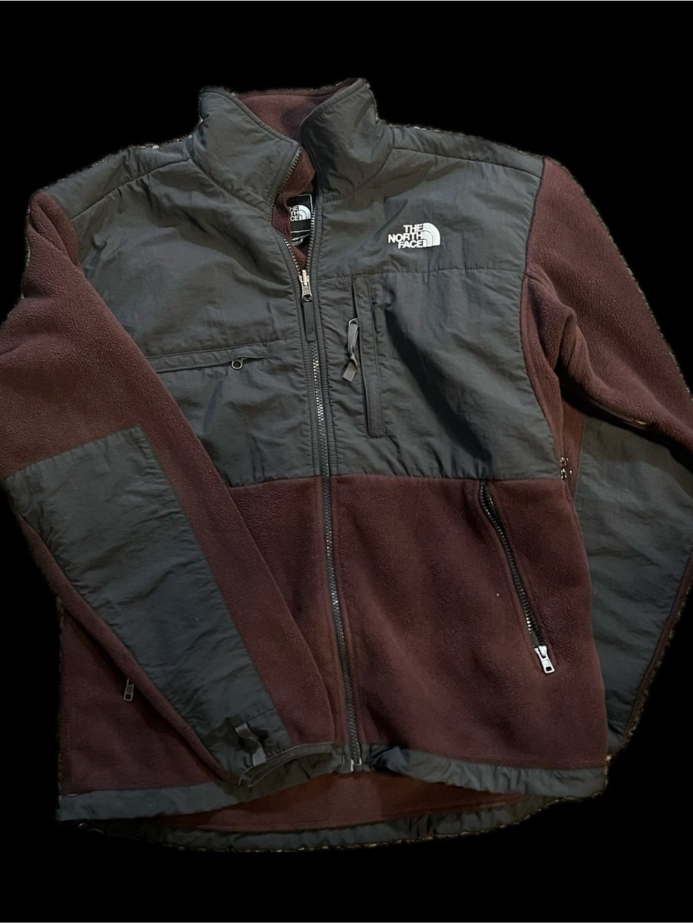 The North Face Men's Burgundy & Black Fleece Jacket
